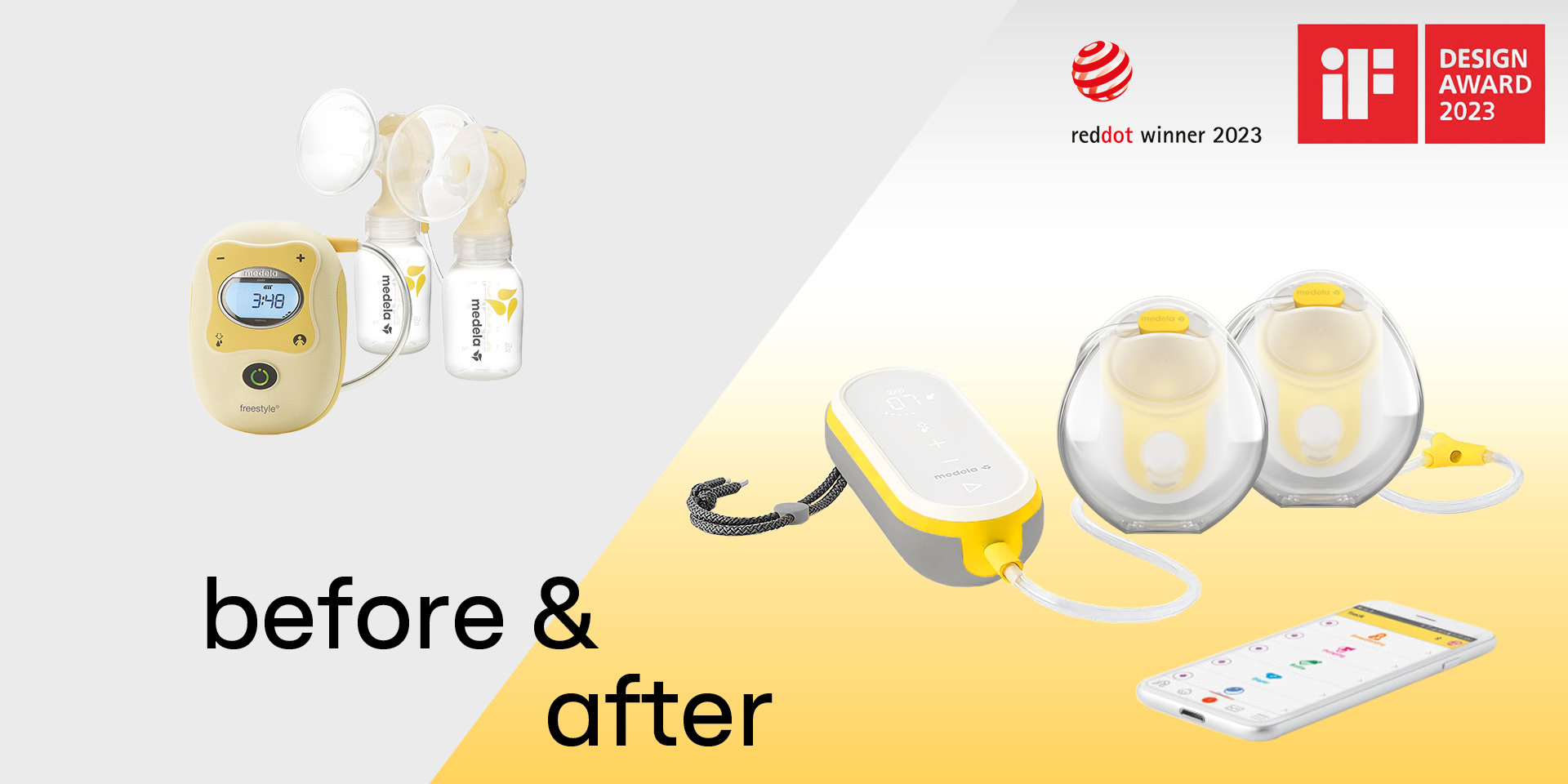 07 Medela Milani designagentur SwissDesign brand design refresh redesign breastpump produktdesign industrialdesign medicaldesign freestyle flex before and after