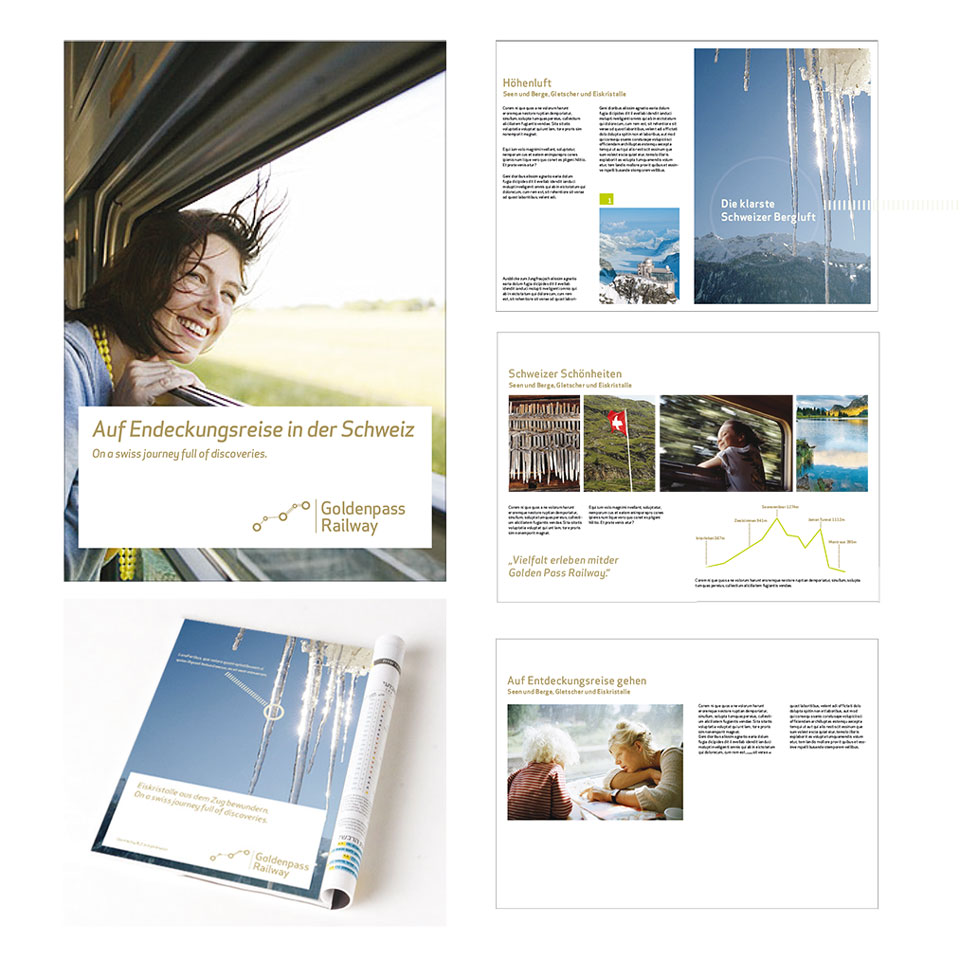 11 milani design consulting agency Goldenpass golden express bls Entdeckungsreise Brochure