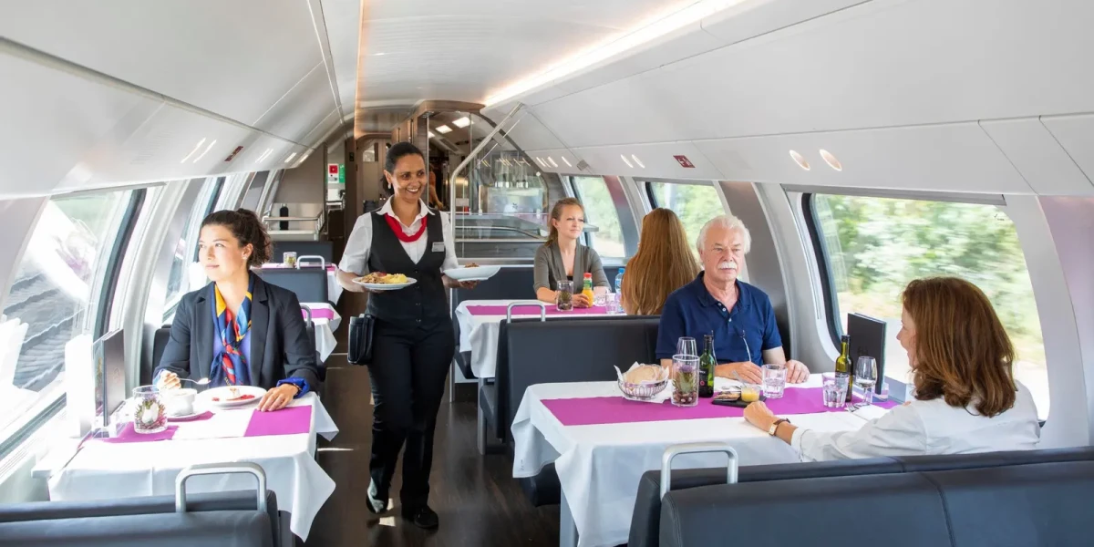 Design Zug Speisewagen Milani Design Consulting designagentur transportationdesign restaurant Sbb Dosto