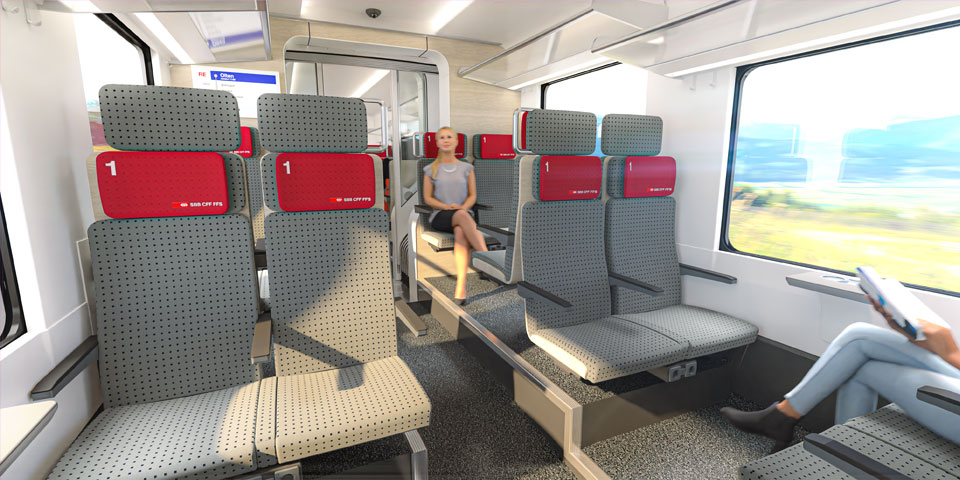 milani design consulting agency transportation design Train Interior zugdesign alstom regionalbahn thurbo sbb firstclass concept