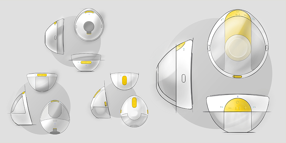 milani design consulting agency usercentred productdesign medicaldesign Medela Magic InBra Ideation Sketch v2