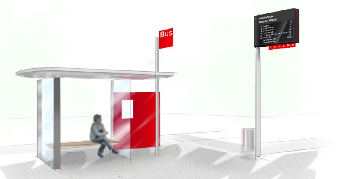 milani design consulting agency transportationdesign publictransport verkehrsbetriebe biel Haltestelle  fahrgastsystem concept