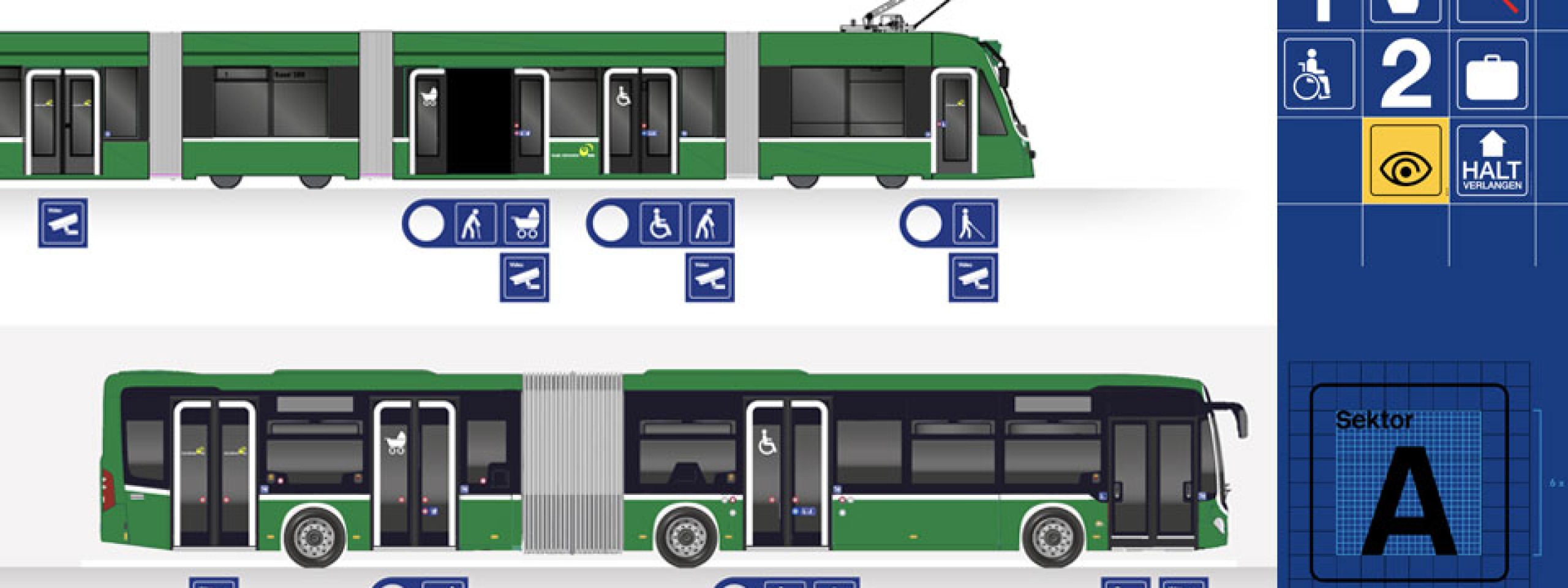 milani design agentur zurich transportationdesign public transport basler verkehrsbetreibe signaletik barrierefreiheit inklusivesdesign aussengrafik